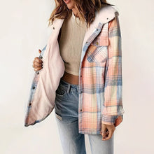Load image into Gallery viewer, Women's Plaid Button-Up Long Sleeve Jacket
