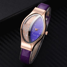 Load image into Gallery viewer, Women Fashion Luxury Watch Leather Strap Women Bracelet Clock Ellipse Rhinestone PU Sport Quartz Watch Wrist Watches For Women and Girls