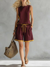 Load image into Gallery viewer, Solid Color Loose Casual Vest and Shorts Set