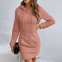 Load image into Gallery viewer, Women's Fuzzy Hoodie Dress