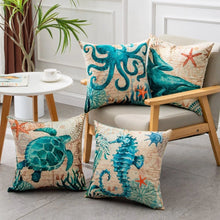 Load image into Gallery viewer, Mandotos Sea Turtle Printed Cushion Covers Linen Throw Pillow Cases For Home Decor Sofa Chair