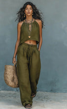 Load image into Gallery viewer, Women's Sleeveless Tank Top & Wide-Leg Pants Set – Linen Blend Summer Two-Piece