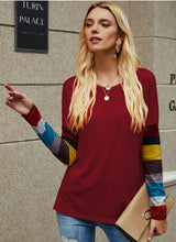 Load image into Gallery viewer, Colorful Striped Long Sleeve Sweater