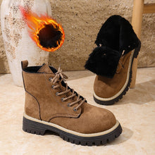 Load image into Gallery viewer, Women’s Lace-Up Suede Fleece-Lined Ankle Boots | Cozy Winter Boots