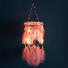 Load image into Gallery viewer, Decoration Home Dream Catchers Hanging Wall Decor Art Pendant Handmade Traditional White Cloud Dream Catcher With Led String Lights Wall Hanging Kids Room Decor Nursery Wall Art Ornament Decor Craft Gift Cute Wind Chimes National Feather Kids Girls