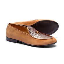 Load image into Gallery viewer, Men's Cognac Croc Milano Loafer