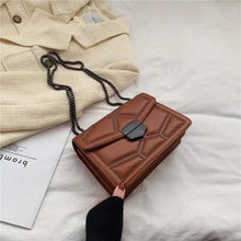 Load image into Gallery viewer, Delighted Black PU Leather Crossbody Chain Bags For Women And Girls Simple Fashionable Shoulder Small Handbags