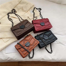 Load image into Gallery viewer, Delighted Black PU Leather Crossbody Chain Bags For Women And Girls Simple Fashionable Shoulder Small Handbags