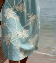 Load image into Gallery viewer, Women's Resort V-Neck Coconut Print Loose Three-Quarter Sleeve Dress