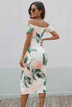 Load image into Gallery viewer, Charming Printed Off-Shoulder Midi Dress with Slit Classy & Feminine Look