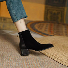 Load image into Gallery viewer, Women’s Suede Mid-Heel Martin Boots – Chic Casual Ankle Boots