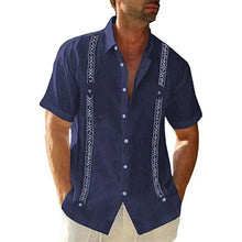 Load image into Gallery viewer, Men's Guayabera Cuban Shirt - Casual Short Sleeve Printed Streetwear