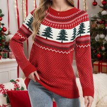 Load image into Gallery viewer, Women's Casual Pine Pattern Sweater
