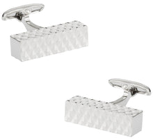 Load image into Gallery viewer, Diamond Bar Silver Cufflinks
