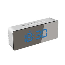 Load image into Gallery viewer, Digital Alarm Clock Desk Table Clock 3 Alarm Sounds Adjustable Volume Easy Digital Alarm Clock for Kids and Adults Compact Desk & Shelf Clocks for Bedroom Curved LED Screen Alarm Clocks For Kid Bedroom Temperature Snooze Function Home Decor Watch