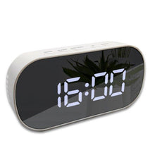 Load image into Gallery viewer, Digital Alarm Clock Digital Clock Large Display LED Alarm Electric Clocks Mirror Surface 3 Levels Brightness Dual USB LED Curved Surface Mirror Electronic Table Clock Large Screen Snooze Desktop Clock For Home Decoration