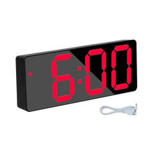 Load image into Gallery viewer, Digital Alarm Clock LED Digital Display Dual Alarm with USB Charger Port 0-100 Dimmer for Seniors Simple Bedside Big Number Alarm Clocks for Bedrooms LED Mirror Electronic Alarm Clocks Large LCD Display Digital Table Clock with Calendar Temperature