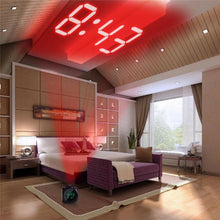 Load image into Gallery viewer, Digital Alarm Clock Projection Alarm Clock Wake Up Bedroom with Data and Temperature Display Talking Function LED Wall/Ceiling Projection Clock LCD Creative Projector Weather Temperature Desk Time Date Display Projection USB Charger Home Clock Timer