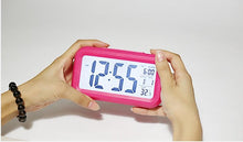 Load image into Gallery viewer, Digital Alarm Clock Voice Alarm Clock Intelligent Smart Timer Creative Students Mute LED Electronic Warning Machinery Gifts Battery Operated LCD Electronic Clock for Bedroom Home Kitchen Office Outdoor