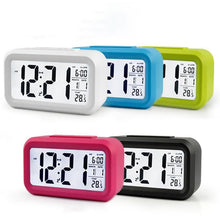 Load image into Gallery viewer, Digital Alarm Clock Voice Alarm Clock Intelligent Smart Timer Creative Students Mute LED Electronic Warning Machinery Gifts Battery Operated LCD Electronic Clock for Bedroom Home Kitchen Office Outdoor