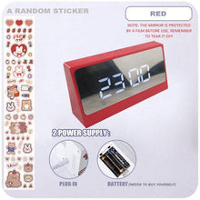 Load image into Gallery viewer, Digital Clock Table Clock Snooze Alarm Cute Silent Mirror Clock Student Desktop Mirror Surface LED Alarm Clock with USB Charger 12/24H Easy Snooze Function Adjustable Brightness Alarm Clocks for Bedroom LED Clock Electronic Clock for Children