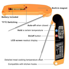 Load image into Gallery viewer, Digital Instant Read Meat Thermometer With Highly Accurate Temperature Probe Thermocouple Instant Read Thermometer Kitchen Cooking Food Thermometer for Candy Water Oil BBQ Grill Smoker Electric Cooking Thermometer For Kitchen Food Grill