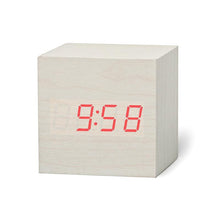 Load image into Gallery viewer, Digital Wooden LED Alarm Clock Wood Retro Glow Clock Digital Alarm Clock, with Wooden Electronic LED Time Display 3 Dual Plus Alarm Cubic Small Mini Wood Made Electric Clocks for Desktop Table Decor Voice Control Snooze Function Desk Tools