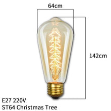 Load image into Gallery viewer, Dimmable Light Bulb Retro Vintage Edison Bulb Incandescent Ampoule Bulbs Vintage Edison Lamp Retro Light Vintage Bulbs Modern Style Square Spiral Filament Incandescent Light