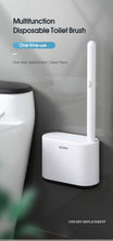 Load image into Gallery viewer, Disposable Toilet Brush With Cleaning Liquid Wall-Mounted Cleaning Tool For Bathroom Replacement Brush Head Accessories Wall Toilet Brush And Holder Set Flexible Toilet Bowl Cleaner Brush With Silicone Bristles Bendable Brush Head To Clean Toilet Corner
