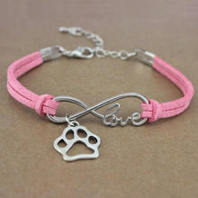 Load image into Gallery viewer, Dog Paws Best Friends Heart Animal Infinity Love Charm Bracelets Women Men Girl Boy Print Bracelet With Love And Infinity Symbol For Women Girls Faux Suede Adjustable Bracelet