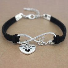 Load image into Gallery viewer, Dog Paws Best Friends Heart Animal Infinity Love Charm Bracelets Women Men Girl Boy Print Bracelet With Love And Infinity Symbol For Women Girls Faux Suede Adjustable Bracelet