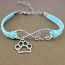 Load image into Gallery viewer, Dog Paws Best Friends Heart Animal Infinity Love Charm Bracelets Women Men Girl Boy Print Bracelet With Love And Infinity Symbol For Women Girls Faux Suede Adjustable Bracelet