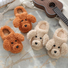 Load image into Gallery viewer, Dog Slippers Women Winter Warm Soft Plush Shoes Men Couples Slippers For Home Indoor Bedroom Fluffy Furry Memory Foam Cross Band Slip On Indoor Outdoor Slippers