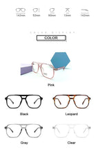 Load image into Gallery viewer, Double Beam Anti Blue Light Glasses Frame Women Men Anti Eyestrain Computer Reading TV Glasses Stylish Frame Anti Glasses Men And Women Retro Big Frame Myopia Eyeglasses Oversized Mirror Frame