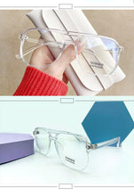 Load image into Gallery viewer, Double Beam Anti Blue Light Glasses Frame Women Men Anti Eyestrain Computer Reading TV Glasses Stylish Frame Anti Glasses Men And Women Retro Big Frame Myopia Eyeglasses Oversized Mirror Frame