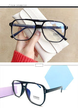 Load image into Gallery viewer, Double Beam Anti Blue Light Glasses Frame Women Men Anti Eyestrain Computer Reading TV Glasses Stylish Frame Anti Glasses Men And Women Retro Big Frame Myopia Eyeglasses Oversized Mirror Frame