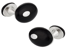 Load image into Gallery viewer, Double Black Onyx Silver Cufflinks