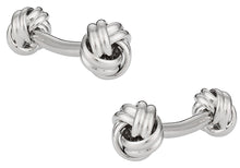 Load image into Gallery viewer, Double Knot Silvertone Cufflinks