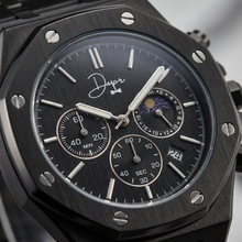Load image into Gallery viewer, Black Stainless Steel Watch - ChronoLunar All Black by Dapper Watches