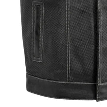 Load image into Gallery viewer, Downside Perforated Men's Motorcycle Leather Vest