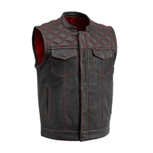 Load image into Gallery viewer, Downside Perforated Men's Motorcycle Leather Vest