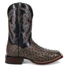Load image into Gallery viewer, Dan Post Alamosa (Grey/Black) - Men's Ostrich Skin Leather Cowboy Boots