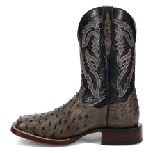 Load image into Gallery viewer, Dan Post Alamosa (Grey/Black) - Men's Ostrich Skin Leather Cowboy Boots