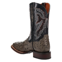 Load image into Gallery viewer, Dan Post Alamosa (Grey/Black) - Men's Ostrich Skin Leather Cowboy Boots
