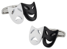 Load image into Gallery viewer, Drama Mask Cufflinks in Black White