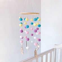 Load image into Gallery viewer, Dream Catcher Nordic Baby Room Wind Chime Bed Bell Decor Wool Ball Kids Bedroom Lovely Wooden Bead Bed Felt Baby Ceiling Mobiles Toys Infant Nursing Accessories Wall Hanging Decoration Ornaments Photography Prop