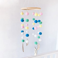 Load image into Gallery viewer, Dream Catcher Nordic Baby Room Wind Chime Bed Bell Decor Wool Ball Kids Bedroom Lovely Wooden Bead Bed Felt Baby Ceiling Mobiles Toys Infant Nursing Accessories Wall Hanging Decoration Ornaments Photography Prop