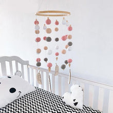 Load image into Gallery viewer, Dream Catcher Nordic Baby Room Wind Chime Bed Bell Decor Wool Ball Kids Bedroom Lovely Wooden Bead Bed Felt Baby Ceiling Mobiles Toys Infant Nursing Accessories Wall Hanging Decoration Ornaments Photography Prop