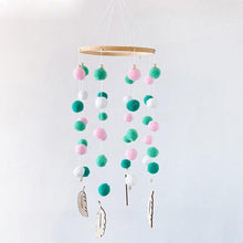 Load image into Gallery viewer, Dream Catcher Nordic Baby Room Wind Chime Bed Bell Decor Wool Ball Kids Bedroom Lovely Wooden Bead Bed Felt Baby Ceiling Mobiles Toys Infant Nursing Accessories Wall Hanging Decoration Ornaments Photography Prop