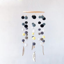 Load image into Gallery viewer, Dream Catcher Nordic Baby Room Wind Chime Bed Bell Decor Wool Ball Kids Bedroom Lovely Wooden Bead Bed Felt Baby Ceiling Mobiles Toys Infant Nursing Accessories Wall Hanging Decoration Ornaments Photography Prop